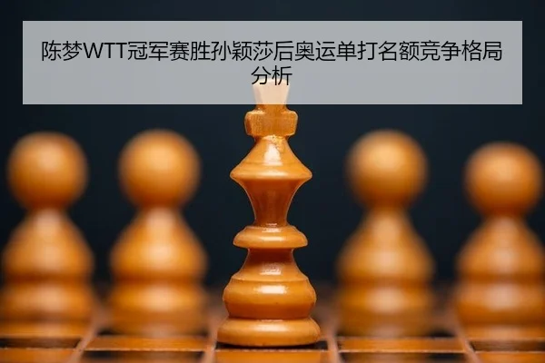 陈梦WTT冠军赛胜孙颖莎后奥运单打名额竞争格局分析